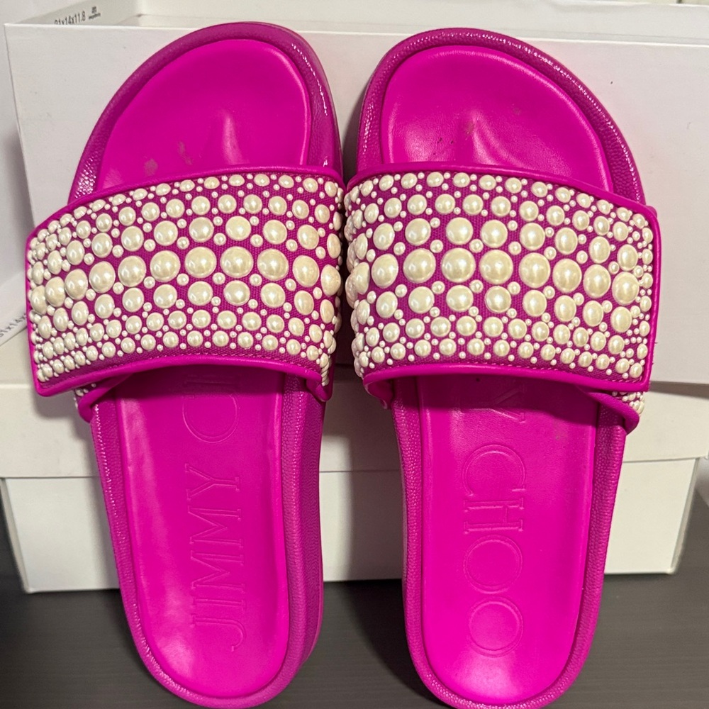 Jimmy Choo Pink Slides